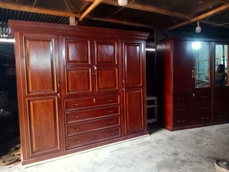 Wardrobes being finished in the workshop